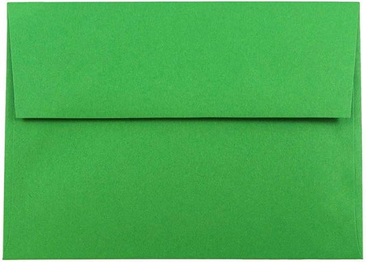 JAM PAPER A7 Colored Invitation Envelopes - 5 1/4 x 7 1/4 - Green Recycled - 100/Pack
