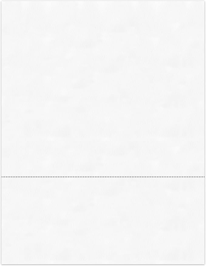 PrintWorks Professional 3 3/4" Horizontal Perforated Paper 8.5” x 11” - Perfect For W-2, 1099, & Statement Use - Made in the USA - 500 Sheets - 24 lb - Printer Compatible - White (04332)