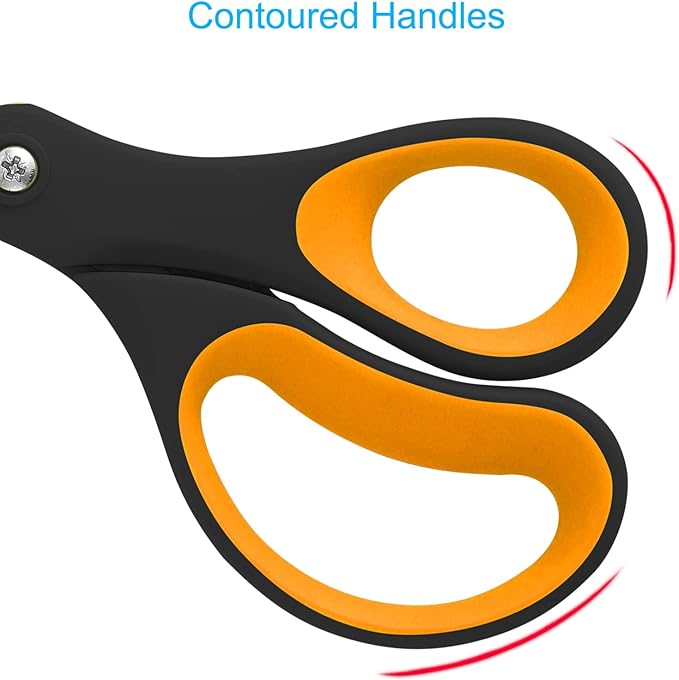 LIVINGO Scissors All Purpose, Student School Scissors, Sharp Titanium Coated Stainless Steel Shears for High Middle School Teacher Crafting, Office Home Sewing Cutting Fabric, 8 inch 3 Pack