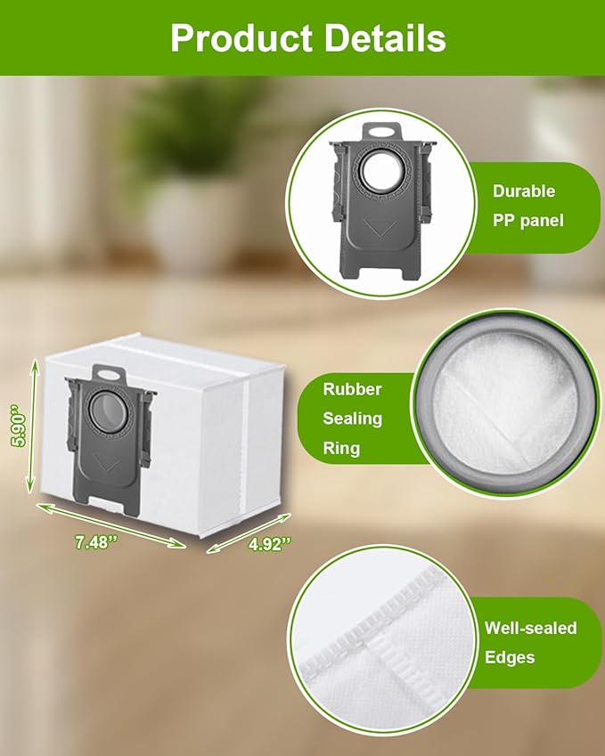 ApexOne 14 Packs Vacuum Dust Bags for Roborock S8 Pro Ultra/ S8+/ S7 Max Ultra/ S7 MaxV Ultra/ Q5+/ Q7+/ Q7 Max+/ Q5 Pro+/ Q8 Max+ Clean Base Automatic Dirt Disposal Cleaners, 3L Large Capacity