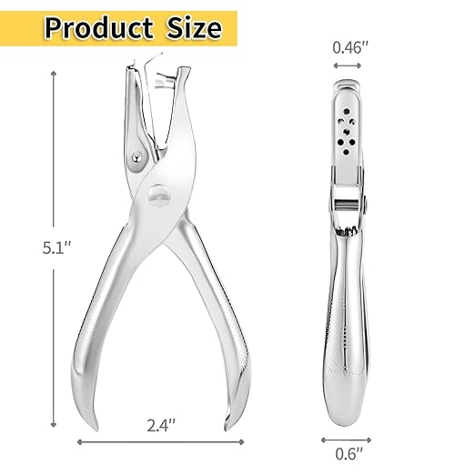 2 PCS Hole Punch,1/4 Inch Single Hole Puncher with 8-Sheet Capacity,Durable One Hole Paper Punch,Create Circle Hole Punch for Crafts,Gift Tags,Tickets & Scrapbooks by YUIOASE