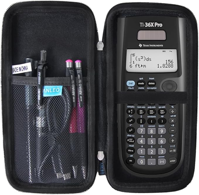 Anleo Hard Travel Case for Texas Instruments TI-36X Pro Scientific Calculator (Black)