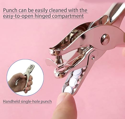 1/4 and 1/8 Inch Small Single Hole Punch, 2 Pack Handheld Circle Shaped Hole Puncher with 8 Sheet Capacity for DIY Craft Paper, Tag & Ticket, Perfect for Home, Office, Back to School Supplies