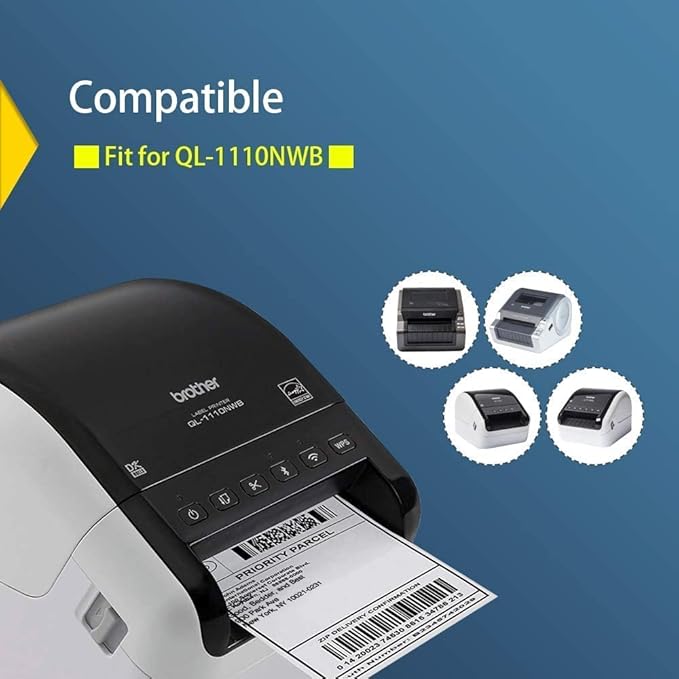 BETCKEY - Compatible Shipping Labels Replacement for Brother DK-1247 (4.07" x 6.4"), Use with Brother QL-1110NWB Label Printers [18 Rolls/3240 Labels]