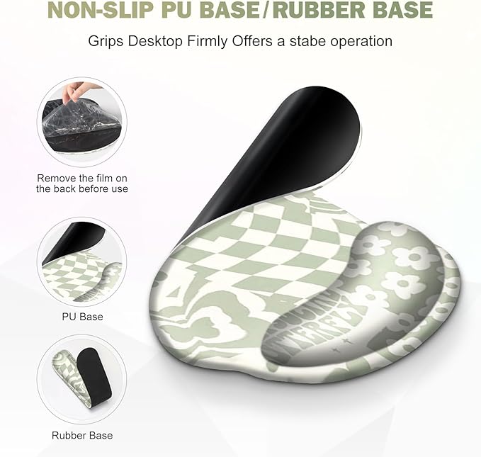 Large Desk Mat, Beige Gaming Mouse Pad, Desk Pad Protector, XXL Mousepad + Keyboard Wrist Rest+Mouse Wrist Rest+Coaster Set with Ergonomic Desk Pad for Home Office PC Computer, Retro Boho Aesthetic