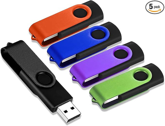 4GB USB Flash Drive 5 Pack, USB Drives 4GB JBOS Memory Stick Swivel Gig Stick Flash Drives 4GB USB2.0 Pendrive, USB Thumb Drives 5 Pack, Zip Drive, Jump Drive, 4GB USB