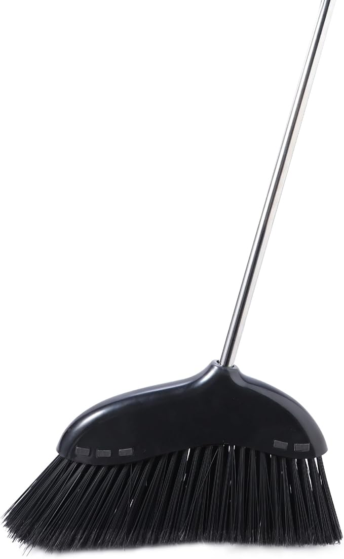 Yocada Heavy Duty Broom Outdoor&Indoor Broom Commercial for Courtyard Garage Lobby Mall Market Floor Home Kitchen Room Office Pet Hair Rubbish 56.9Inch Black
