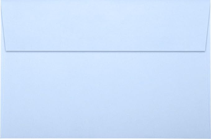 LUXPaper A9 Invitation Envelopes | Peel & Press | 5 3/4" x 8 3/4" | Baby Blue | 80lb. Text | 50 Qty