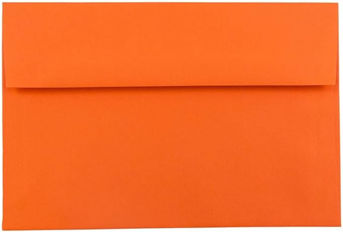 JAM PAPER A7 Colored Invitation Envelopes - 5 1/4 x 7 1/4 - Orange Recycled - 50/Pack