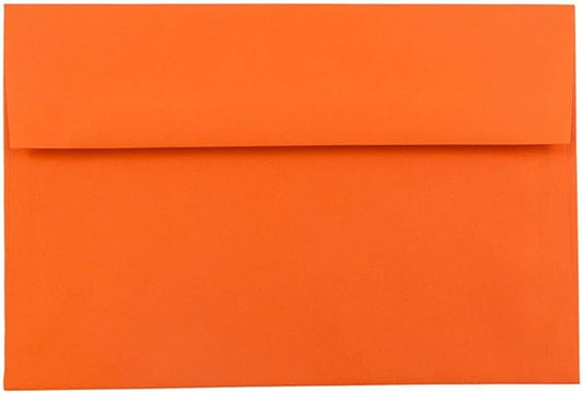 JAM PAPER A7 Colored Invitation Envelopes - 5 1/4 x 7 1/4 - Orange Recycled - 50/Pack