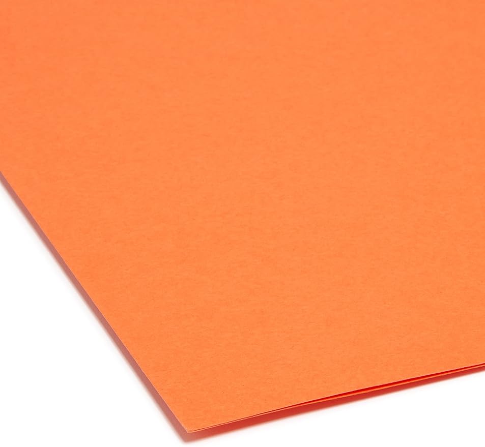 Smead File Folder, Reinforced 1/3-Cut Tab, Legal Size, Orange, 100 per Box (17534)