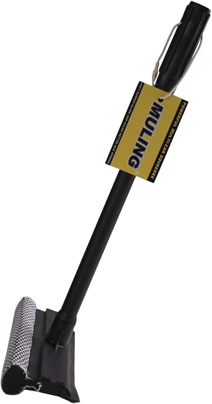 MULING Window Squeegee Cleaning Tool Window Cleaner Car Squeegee Windshield Cleaning Sponge and Rubber Squeegee,BlackM