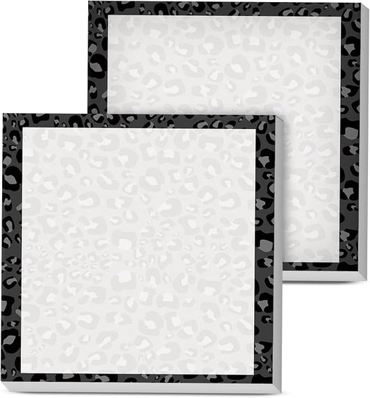 Sticky Notes, 2 Pads, 3x3 inches, Cute Colorful Fun Self-Stick Note Pads, Easy Post, Strong Adhesive Notepad Black Leopard Spots