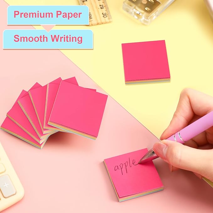 Thenshop 24 Packs Sticky Notes 3x3 Bulk Gradient Colorful Self Stick Note Pads Paper Memo for Office School Notebook Supplies 50 Sheets Pad(Bright Color)