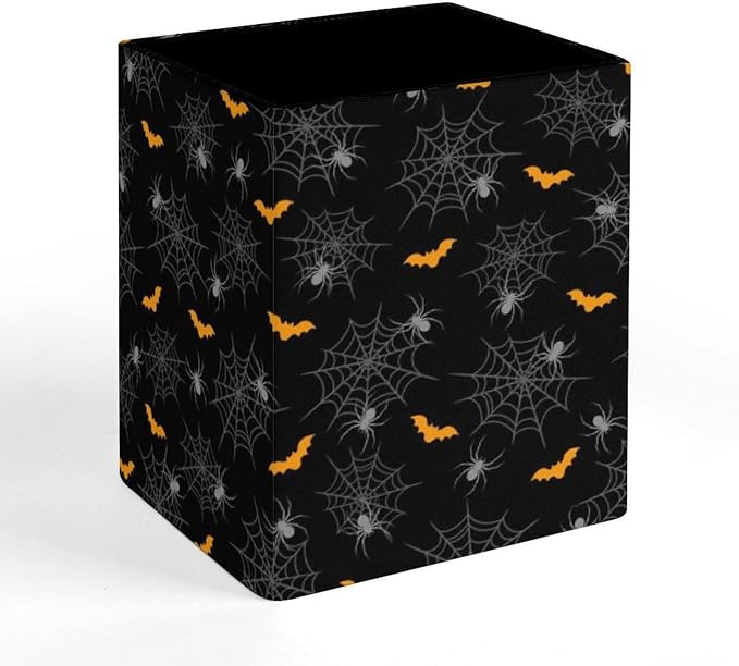 Square Pen Holder & Pencil Organizer for Desk - Office Storage Organizer, Markers/Makeup Brushes/Scissors Holder, Compact Desk Decor Accessories for Home Classroom School(Bat)