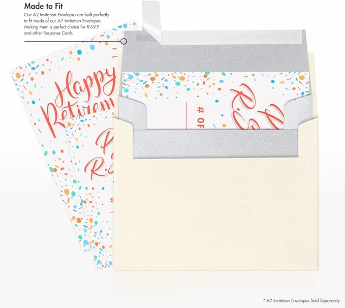LUXPaper A2 Invitation Envelopes | Peel & Press | 4 3/8" x 5 3/4" | Silver Metallic | 80lb. Text | 50 Qty