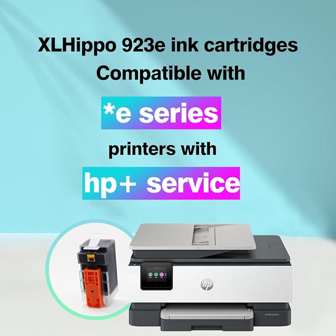 923e 923XL Black Replacement for HP 923 Black Ink Cartridgs for HP Printers OfficeJet Pro 8130e 8135e 8025e 8138e 8139e 8130 Series Office Jet 8122e 8120 Series Printer (2 Pack 923 XL K)