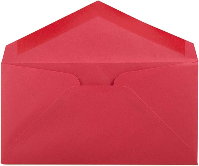 JAM PAPER Monarch Colored Envelopes - 3 7/8 x 7 1/2 - Red Recycled - Bulk 250/Box