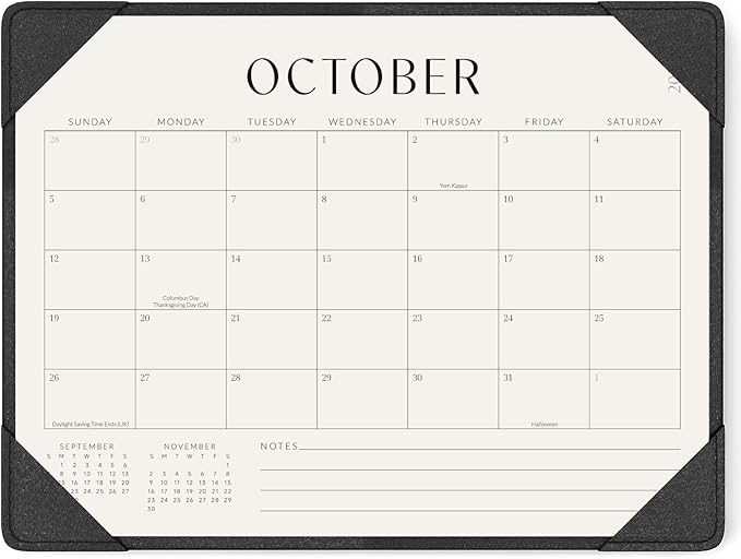 Jotsome Desk Calendar 2025-2026 with Desktop Mat, Desk Pad Calendar From Now to December 2026 14x10.5 inch, Desk Blotter Calendar for Home Office and School, Easy Planning, Black