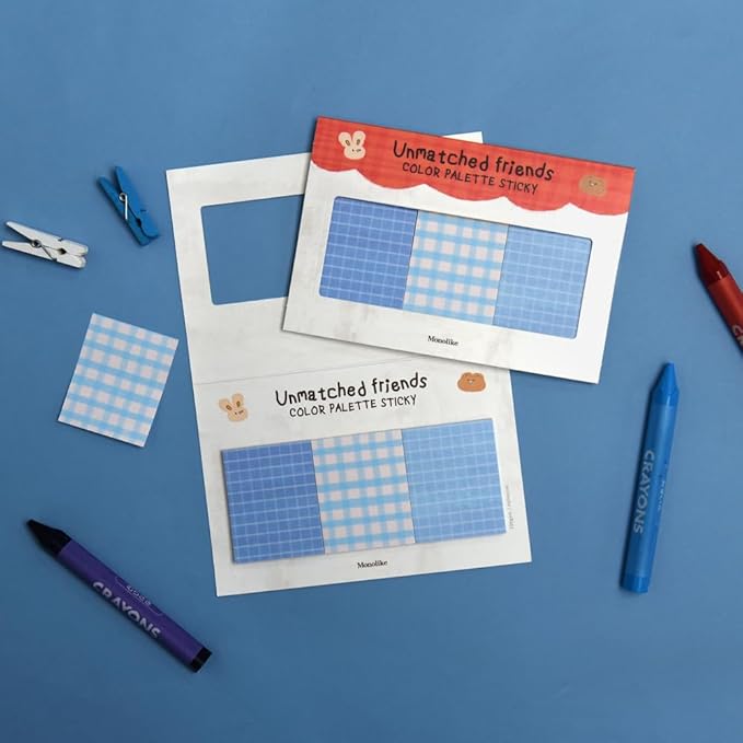 Monolike Color Palette Sticky Unmatched Friends B Set 4p - Self-Adhesive Memo Pad 30 Sheets