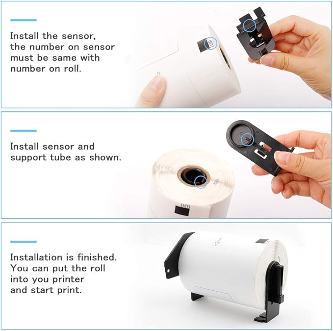 Label KINGDOM Replace for Brother DK-1241 Die-Cut Large Shipping Label, 4" x 6" (102 mm x 151 mm) 200/Roll for Thermal QL-1100 QL-1110NWB Label Printer (3 Paper Roll+1 Reusable Cartridge)