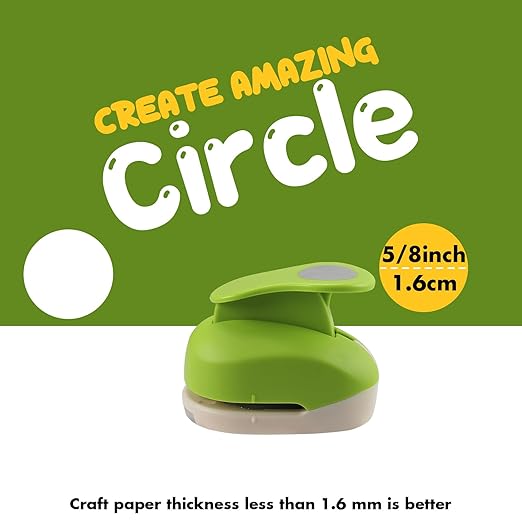 LOONENG 5/8 Inch Circle Hole Punch - Create Perfect Circles for Handmade Craft Projects - Ideas for Scrapbooking, Card Making, DIY Photo Albums, Gift Tags, Homemade Confetti