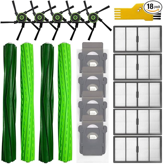 aoteng Replacement Parts for Irobot Roomba s9+ (9550) s9 9550 Robot Vacuum Cleaner Accessories Kit 18 Packs 2 Sets of Roller Brushes, 5 Filters, 5 Side Brushes, 4 Dust Bags