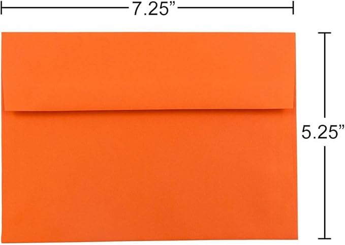 JAM PAPER A7 Colored Invitation Envelopes - 5 1/4 x 7 1/4 - Orange Recycled - Bulk 1000/Carton
