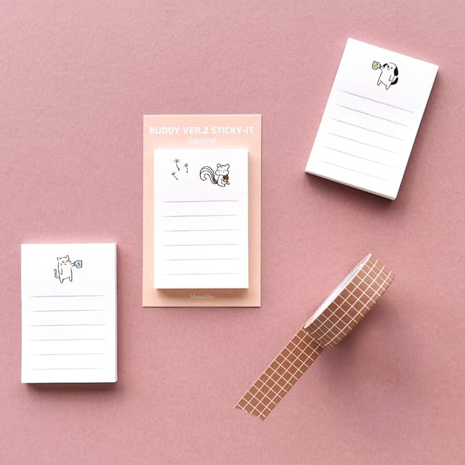 Monolike Buddy Ver.2 Sticky-it - 5p Set Self-Adhesive Memo Pad 50 Sheets