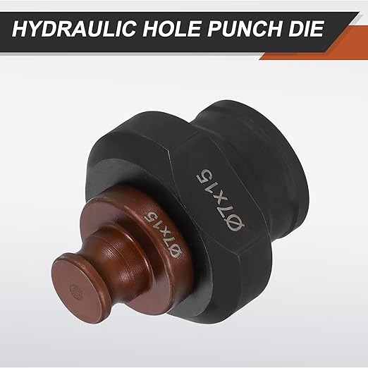 HARFINGTON Hydraulic Hole Punch Die 7x15mm Slotted Hole 40Cr Steel Electric Punching Kit for MHP-20 JP-20 Electric Punching Machine, Burgundy & Black