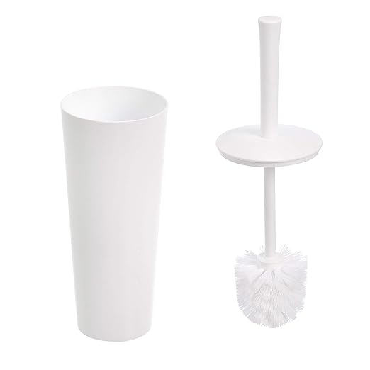 Amazon Basics Toilet Brush and Holder Set - 4-pack, White