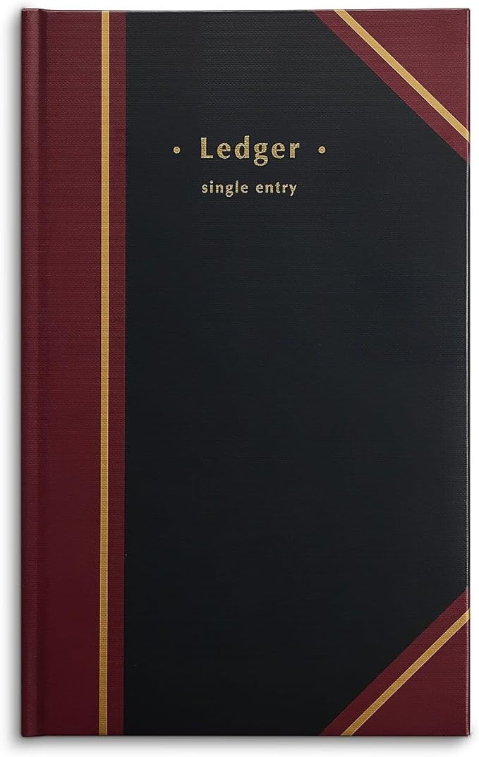 STAPLES 217679 Black Ledger Book 11-3/4-Inch x 7-5/16-Inch