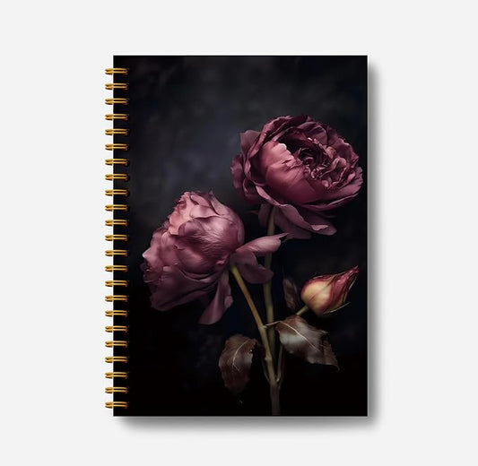 Dark Academia Rose Notebook for Women - Gothic Goth Floral Journal, Witchy Journal Notebook, Witch Stuff, Gothic Office Supplies, Halloween Notebook, Spiral Notebook 5.5x8.3