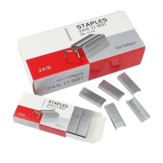 10000pcs No.12 Staples,Standard 1/4 Inch Length,24/6 Standard Staples for Most Standard Desktop Staplers