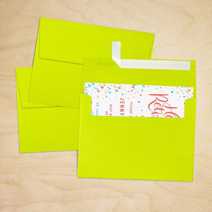 LUXPaper A7 Invitation Envelopes | Peel & Press | 5 1/4" x 7 1/4" | Wasabi Green | 80lb. Text | 1,000 Qty