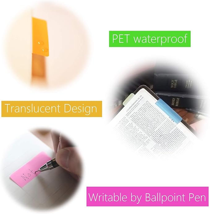 KICNIC 2 Inch Sticky Tabs Index Tabs 240 Pieces, Colored Reading Tabs Self Adhesive, Arrow Flags Pages Markers for Binder, Books, File Folders and Notebook [12 Colors] Writable, Repositionable