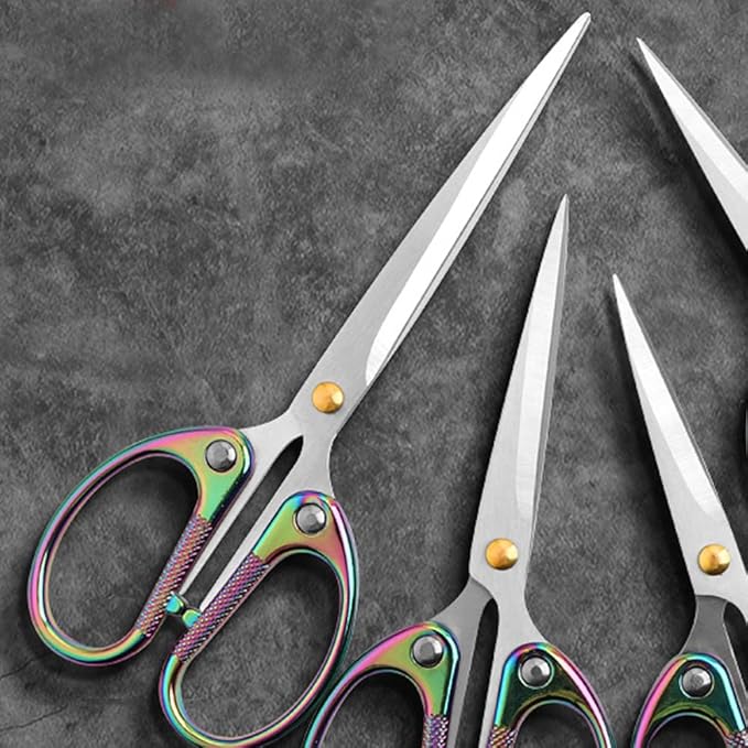 6.3" All Stainless Steel Office Scissors,Ultra Sharp Blade Shears,Sturdy Sharp Scissor for Office Home School Sewing Fabric Craft Supplies Multipurpose Scissors Colorful