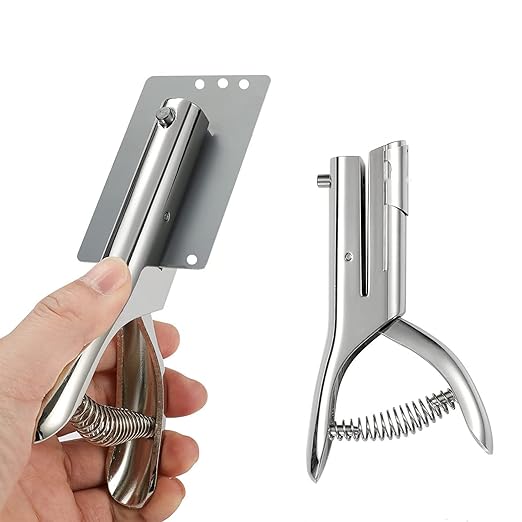 Heavy Duty 1/8 inch Single Hole Punch - Portable, Long, Small, for Paper, Cards, Plastic, Cardboard (1/8''-3MM HOLE)