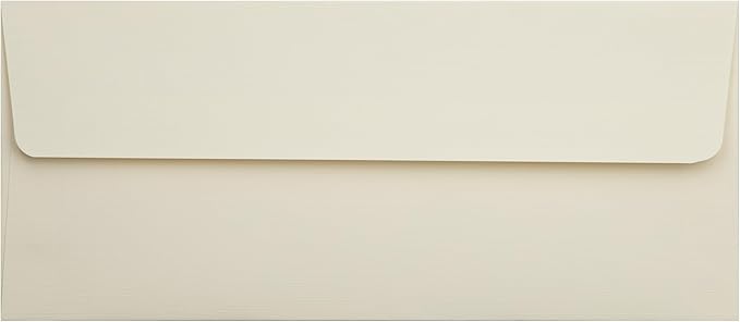 LUXPaper #10 Business Envelopes | Peel & Press | 4 1/8" x 9 1/2" | Natural Linen | 80lb. Text | 50 Qty