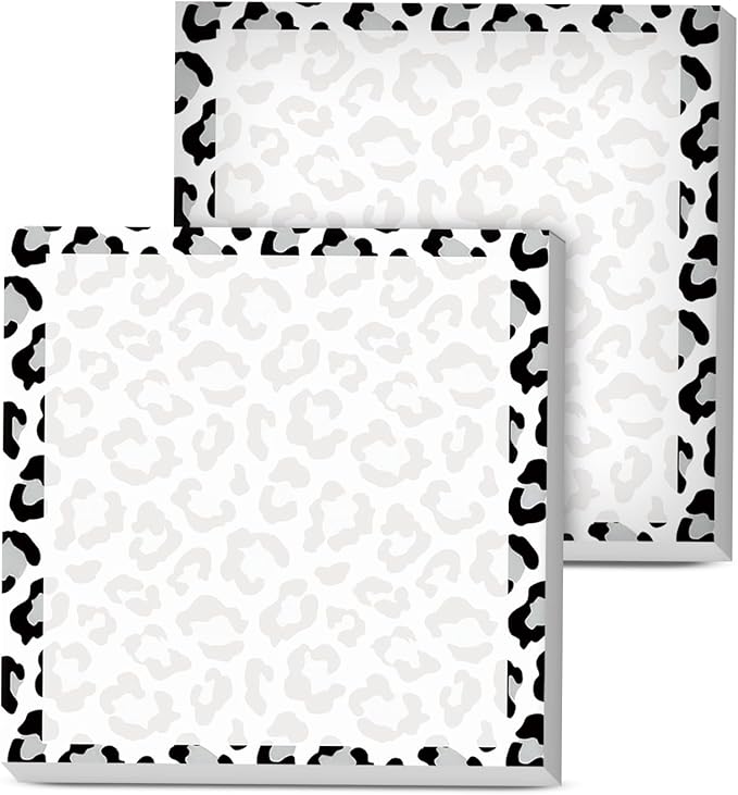 Sticky Notes, 2 Pads, 3x3 inches, Cute Colorful Fun Self-Stick Note Pads, Easy Post, Strong Adhesive Notepad Black White Leopard