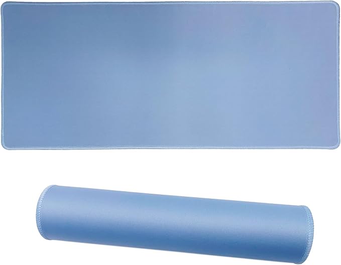 Large Gaming Mouse Pad, Non-Slip Rubber Base, [27.5x11.8IN] Computer Desk Mat for PC, Mac, Laptop - Stitched Edges and Smooth Surface for Office, Home, Work-70x30 IceblueJ