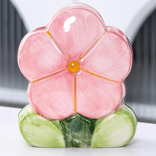 Pink Makeup Brush Holder Pen Holder for Office Desk Accessories Aesthetic Pencil Holder Cute Flower Home Decor Birthday Gifts for Women Vanity Toothbrush Holder Kawaii Kitchen Utensil Holder