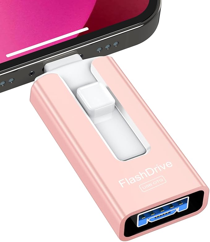 Sunany Flash Drive 512GB Thumb Drive USB Memory Stick High Speed External Storage USB Stick Photo Stick for Phone, Pad, Android, PC and More Devices (Pink)