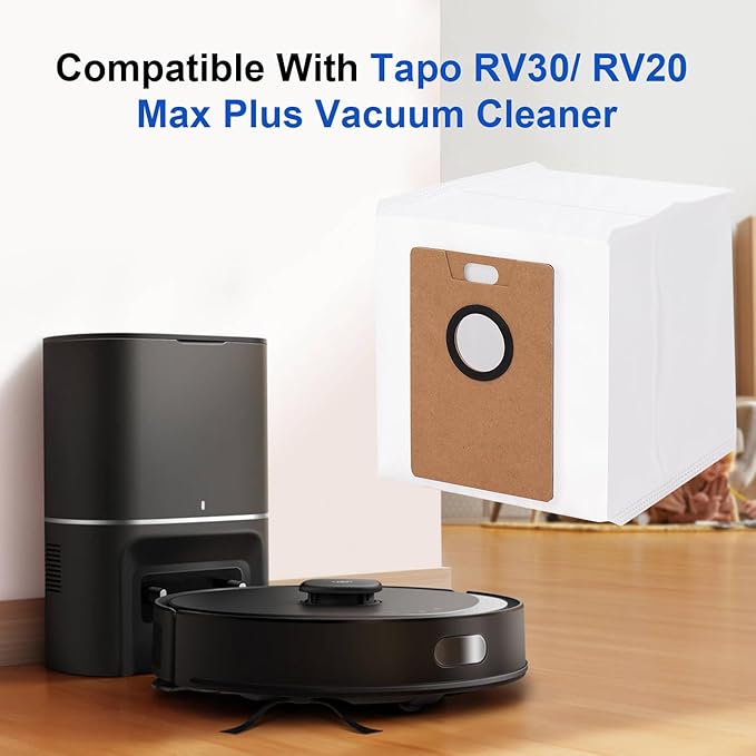 Dust Bags Replacement Compatible with Tapo RV30 Max Plus /RV20 Max Plus Vacuum Cleaner,Large Capacity Canister Vacuum Dust Bag Accessories Part (10 Pack)