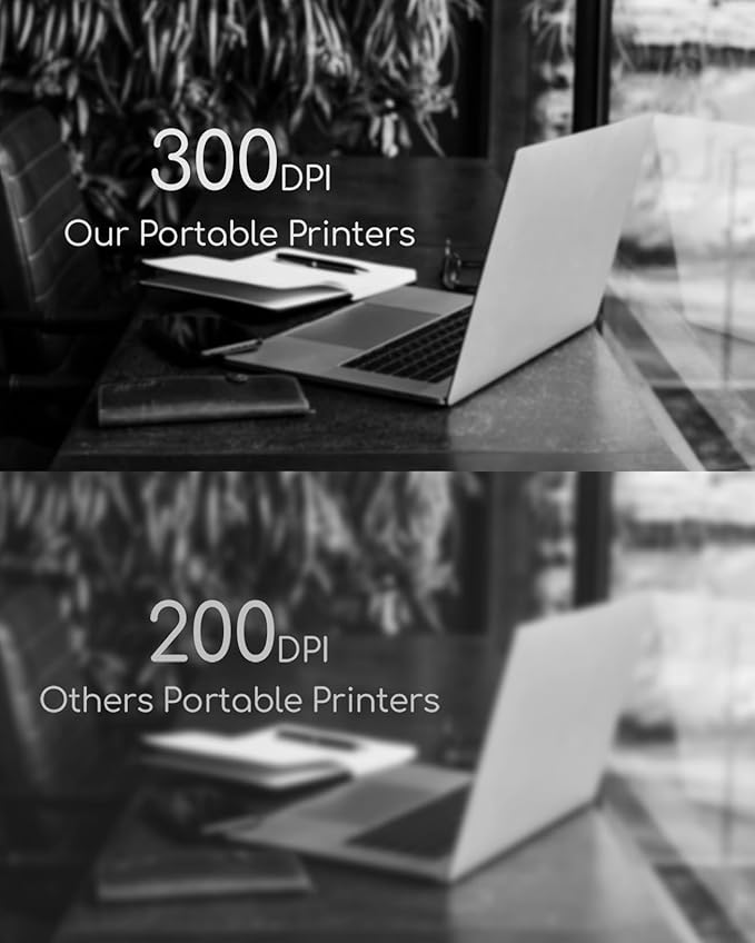 Portable Printers Wireless for Travel, Inkless Thermal Printer, Small Bluetooth Mobile Printer Support 8.5" X 11" Letter & A4 Thermal Paper, Compatible with iPhone Phone Laptop for Home Office Receipt