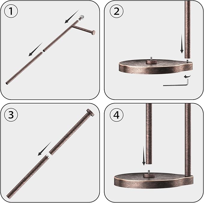KASUNTO Toilet Paper Holder for Bathroom, Heavy Weighted Metal Free Standing Toilet Paper Storage with Crystal Ball, Toilet Paper Stand for Bathroom Accessories, Oil Rubbed Bronze [Holds MEGA Rolls]