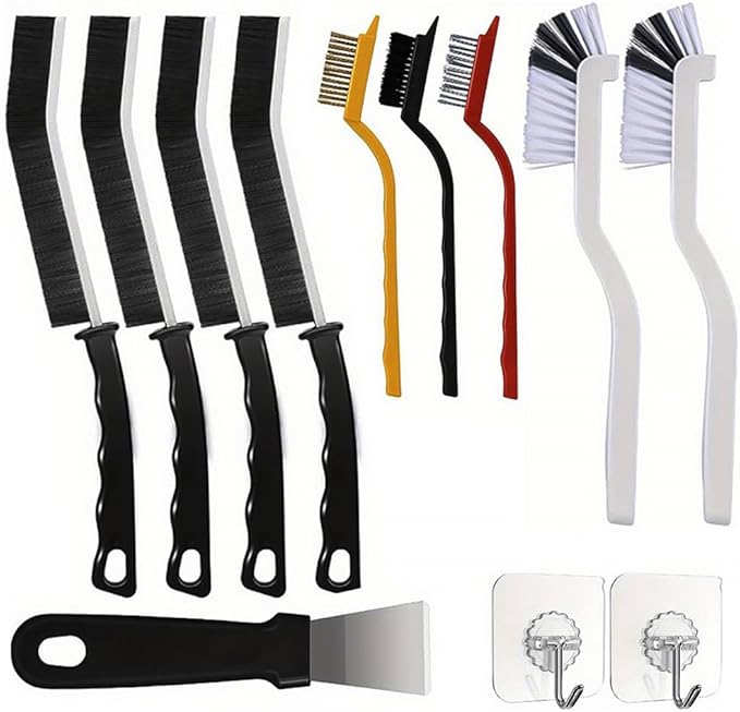 12Pcs Crevice Cleaning Brush, CTEWRT Multifunctional Hard Gap Cleaning Brush Kits, Cleaning Tools for Household Use,Window Tracks,Kitchen,Bathroom,Faucets, and Toilets