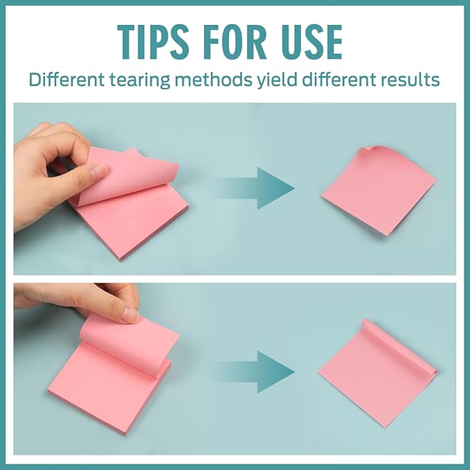Sticky Notes 3x3 Small Self-Stick Pads, 48 Pads in 6 Pastel Colors, Cute Sticky Notes, Adhesive Memo Pads for Office, Home, School, Meetings, 100 Sheets/Pad