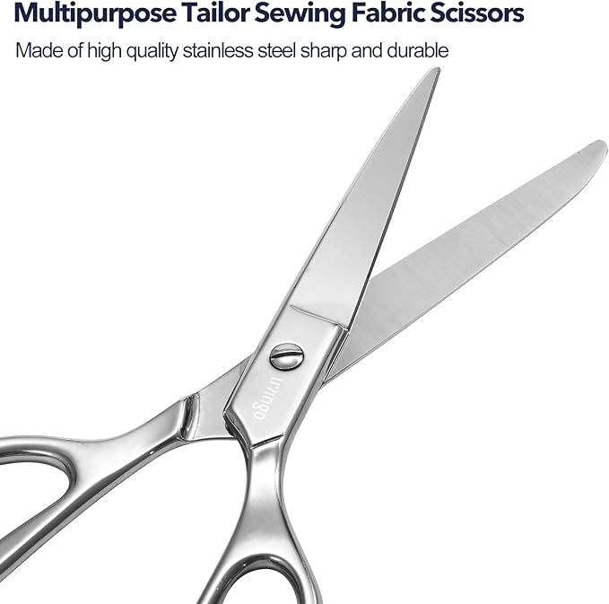 LIVINGO Sharp Tailor Fabric Scissors - 7" Professional Forged Stainless Steel Heavy Duty Sewing Metal Shears All Purpose, Crafting Scissors for Dressmaking Denim Canvas Cloth Leather and Felt