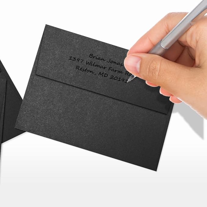 LUXPaper A2 Invitation Envelopes | Peel & Press | 4 3/8" x 5 3/4" | Anthracite Metallic | 80lb. Text | 50 Qty